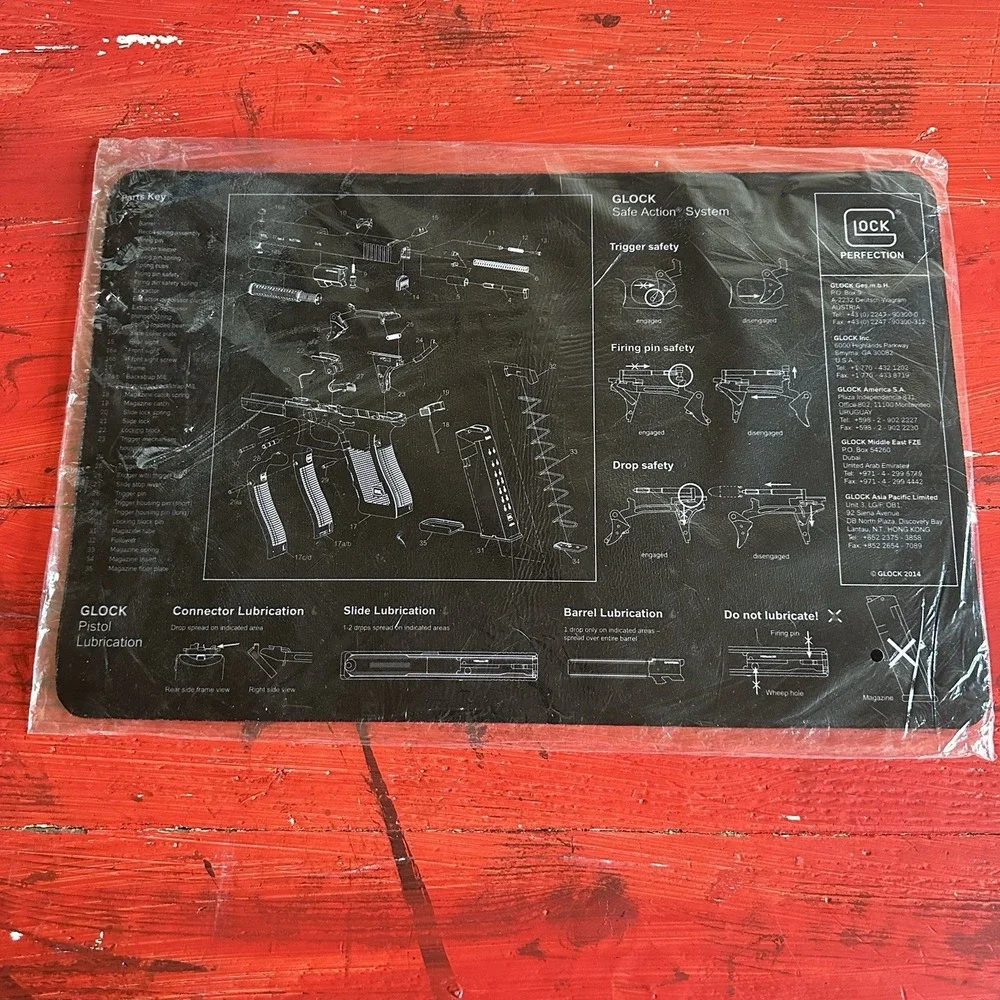 Pistol Cleaning Bench Glock Mat 17''X11'' w/Pistol Parts List View Non-Slip NEW